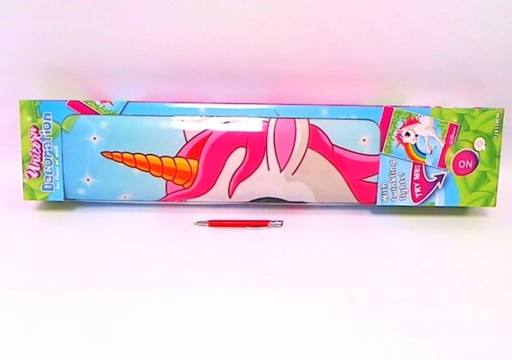 Kinderteppich mit Einhorn und LED-Lichterkette 72 × 120 cm