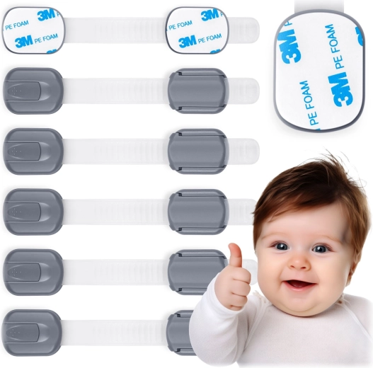 Kindersicherungen für Schränke RICOKIDS, 6 Stk., grau