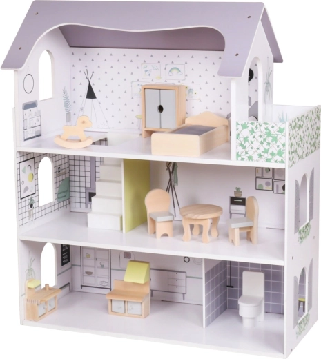 Holzpuppenhaus Rose Montessori Baby Mix