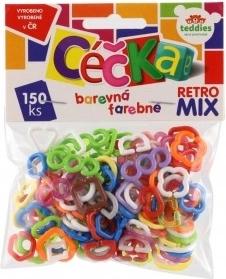 Céčka bunt Retro-Mix – 150 Stück Kunststoffformteile