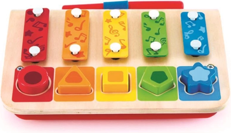 Multifunktionales Xylophon mit Formen-Steckspiel