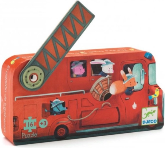 Djeco Puzzle Feuerwehrwagen, 16 Teile