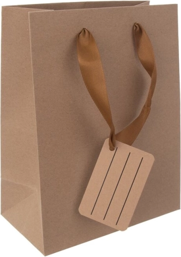 Geschenkpapiertüte Nature 14 × 7 × 18 cm
