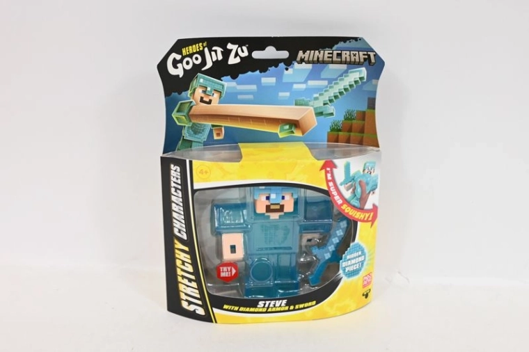 Heroes of Goo Jit Zu Minecraft Steve – Dehnfigur mit Diamantrüstung und Schwert