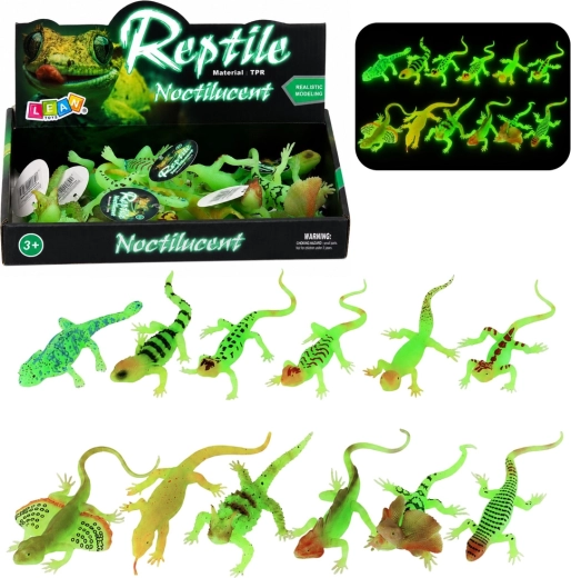 Fluoreszierende Gummi-Eidechsenfigur – leuchtet im Dunkeln, 15 cm