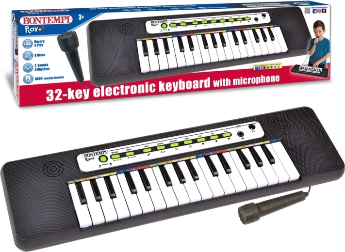 Bontempi elektronische Tastatur mit Mikrofon und 32 Tasten