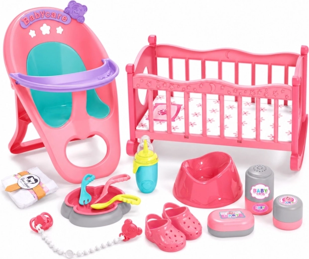 Pflege wie bei einem echten Baby: Bettchen, Töpfchen und Füttern
