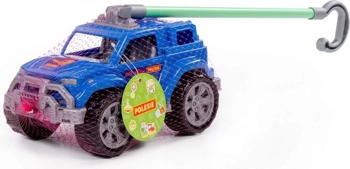 Kinder-Rutschfahrzeug und Lauflernhilfe Legionista mit Schiebestange, blau