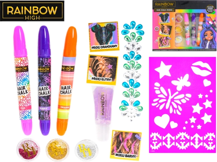 Rainbow High dekoratives Haarset mit Haarkreide und Accessoires