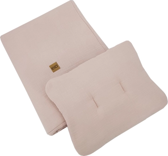 EKO Musselin-Bettset 2-teilig powder pink 30 × 40 cm und 75 × 100 cm