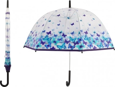 Transparenter Regenschirm mit Schmetterlingen