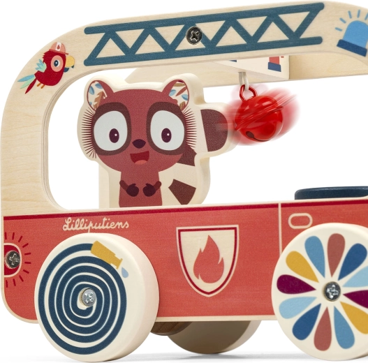 Lilliputiens Holz-Feuerwehrwagen Löwe Jack