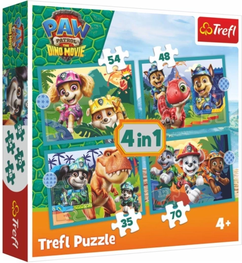Puzzle 4 in 1 Paw Patrol (PAW Patrol) Dino Movie – Geschichten von der Dinosaurierinsel