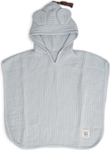 Funnababy Musselin-Poncho für Kinder mit Kapuze Dove Grey