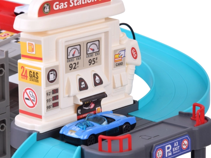 Tankstelle mit Licht und Sound