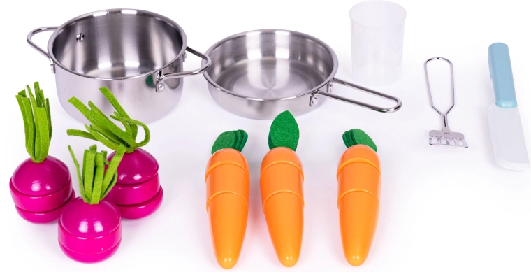 Schneidbares Gemüse und sicheres Messer