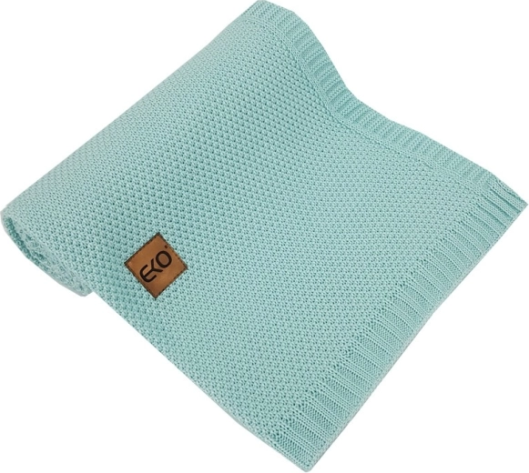 EKO Bambus-Strickdecke türkis 100 × 80 cm