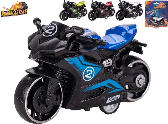 Roadblasters Metall-Motorrad mit Rückzugmechanismus 9 cm