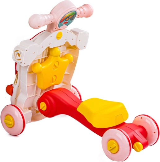 4-in-1: Lauflernhilfe, Rutschfahrzeug, Scooter und Lern-/Spieltisch
