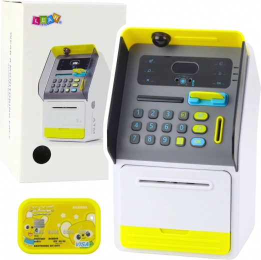 Spielzeug Bankautomat Tresor Pin Gelb