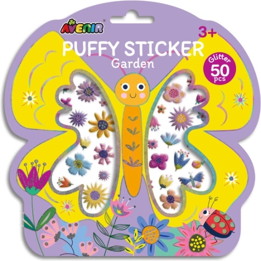 Plüschige 3D-Sticker Garten – Set mit 50 Stück
