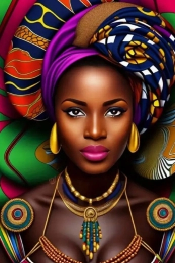 Diamantmalerei Afrikanische Frau 30 × 40 cm