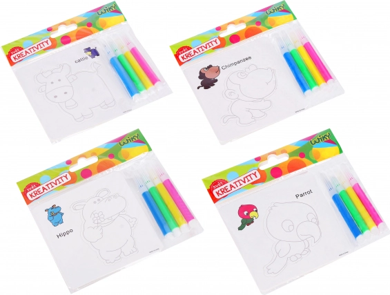 Kreativ-Set mit 4 Filzstiften