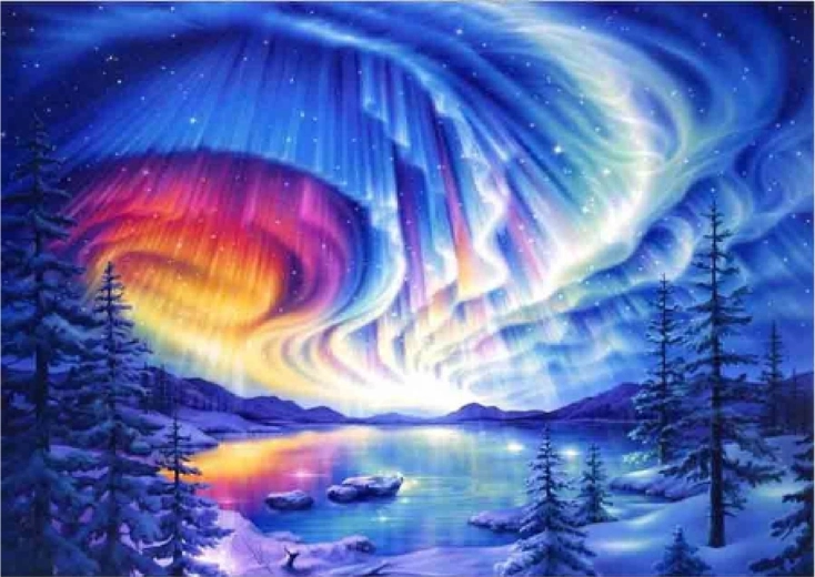 Diamantmalerei Polarlicht 30 × 40 cm
