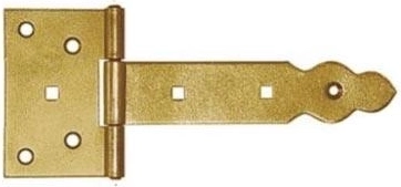 Dekoratives Gartentür-Scharnier 150 × 90 × 35 mm, gelb verzinkter Stahl