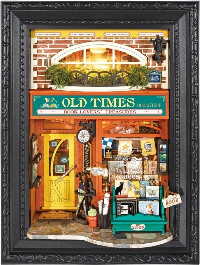 RoboTime 3D-Holzpuzzle im Rahmen: Buchhandlung Old Times