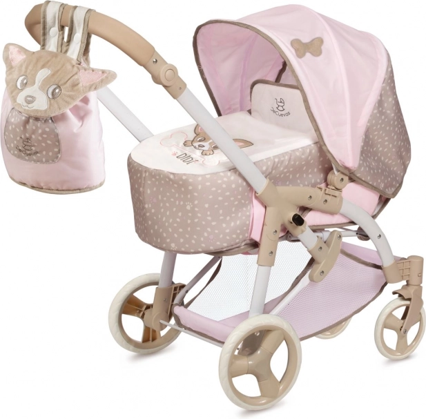 Faltbarer 3-in-1 Puppenwagen mit Tragetasche DIDI, 75 cm