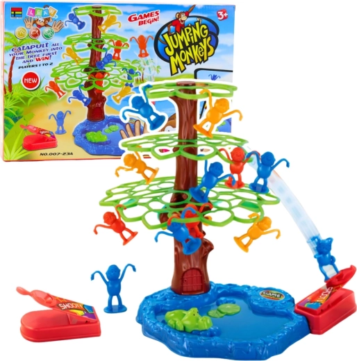 Familiäres Geschicklichkeitsspiel Springende Äffchen – Baum mit Teich