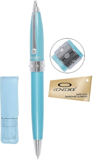 Kugelschreiber CONCORDE Lady mit Swarovski Kristallen, blau