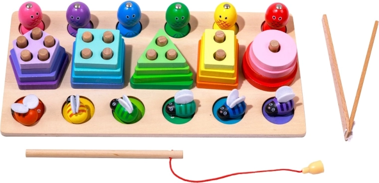 2Kids Toys multifunktionales Holz-Steckspiel & Angelspiel