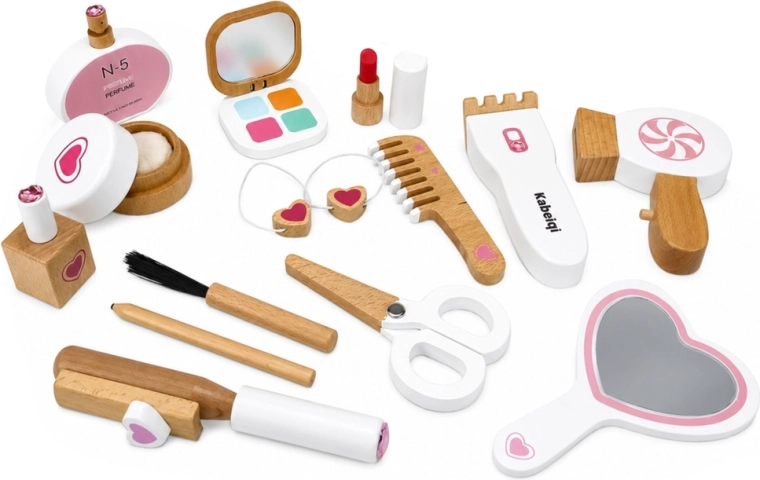 16-teiliges Holzset für das Beauty-Salon-Rollenspiel
