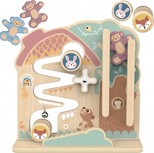 Holz-Aktivtafel und Kugelbahn 2-in-1 TOOKY TOY