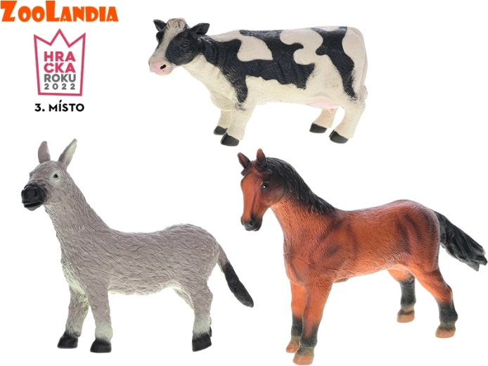Zoolandia Bauernhoftiere 21–24 cm – Kuh, Pferd und Esel