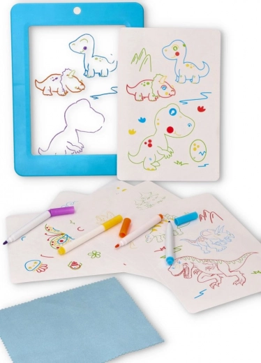 Neon LED-Zeichenboard für Kinder mit Schablonen und Stiften