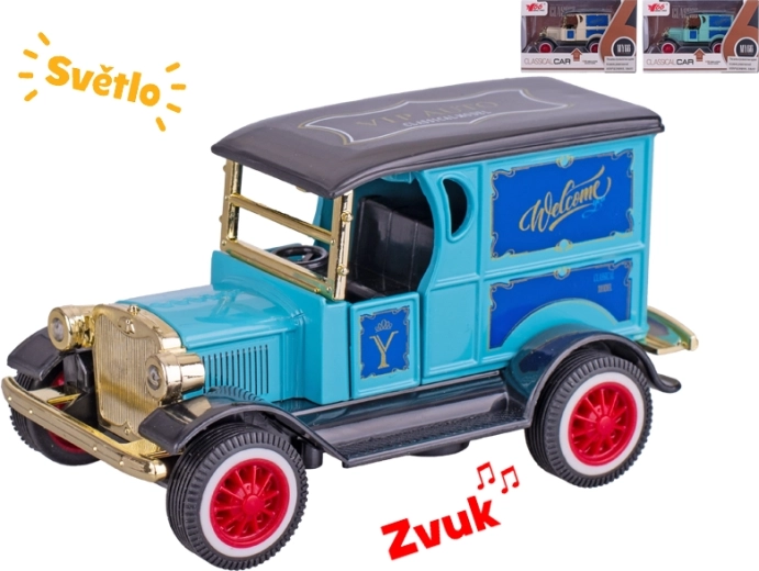 Auto Oldtimer Metallmodell 11 cm mit Licht und Sound