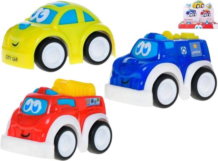 Fröhliches Aufziehauto mit Schwunglauf 9 cm für Kinder