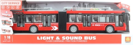 Gelenk-Oberleitungsbus rot mit Batterien