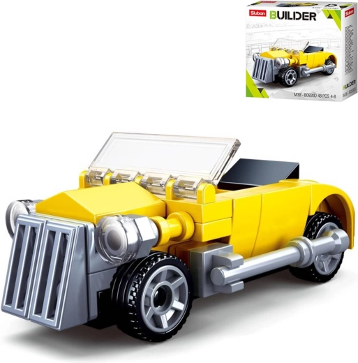 Sluban Builder gelbes Cabrio-Oldtimer – Baukasten mit 48 Teilen