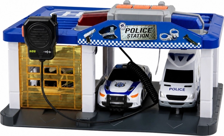 Polizeistation mit Garage und Parkplätzen