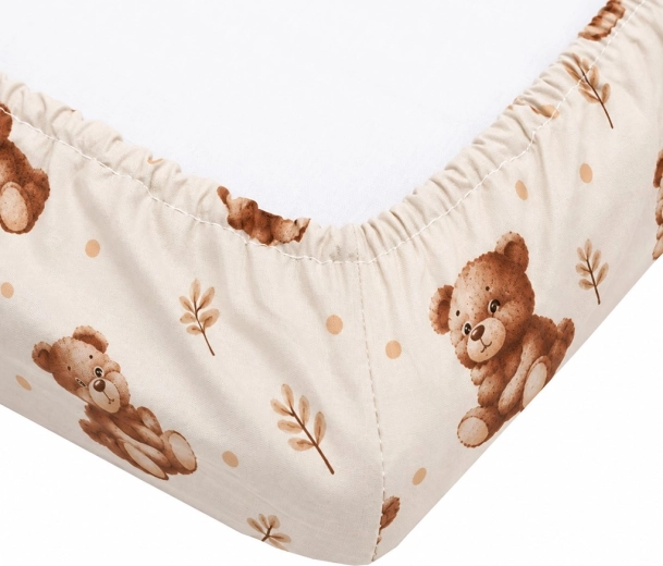 Baumwoll-Spannbettlaken für Kinderbett New Baby Sweet baby bears 120 × 60 cm