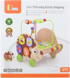 Holz-Nachziehspielzeug Igel 5-in-1 mit Aktivitäten VIGA