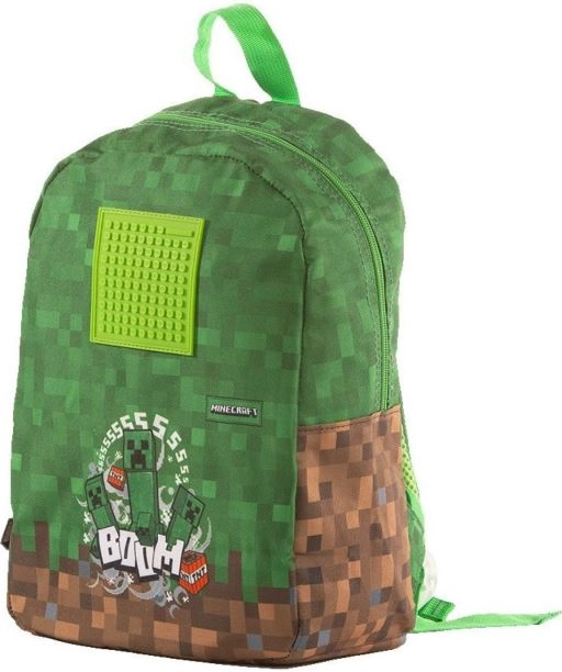 Pixie Crew Minecraft Silikon-Rucksack 30 x 35 cm mit Pixelsteinchen, grün, im Beutel