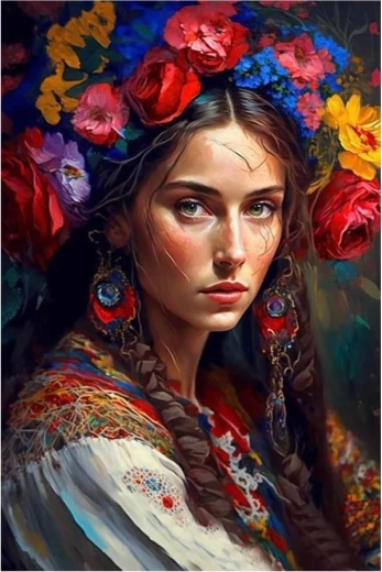Diamantmalerei – Slawische Frau 30 × 40 cm