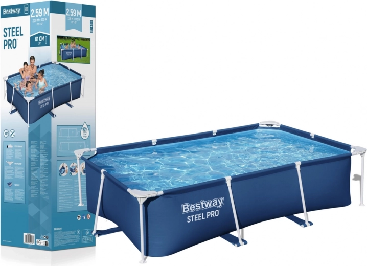 Bestway Frame-Pool STEEL PRO 259 × 170 × 61 cm, 2300 l