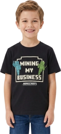 Grünes Kinder-T-Shirt aus Baumwolle mit Minecraft-Creeper-Motiv
