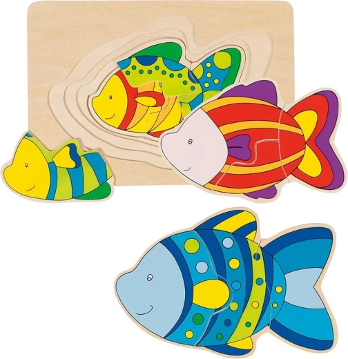 mehrschichtiges Puzzle Fisch goki